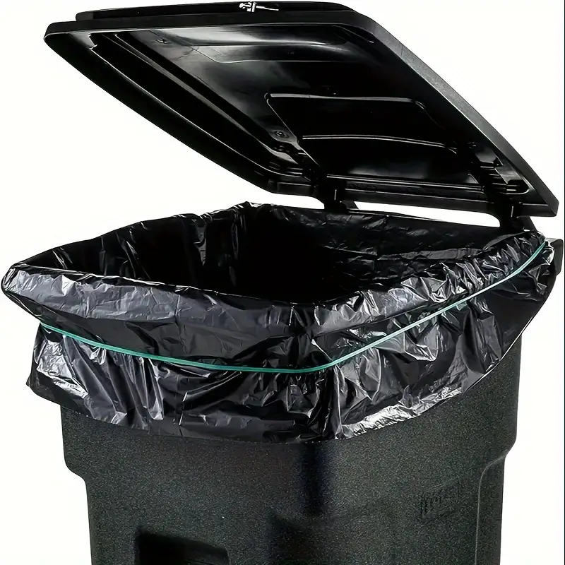 65 gallon plus thickened heavy duty garbage bag, tear resistant, high quality 25/ 50/ 100/ 150 pack black garbage bag, suitable for yard garbage storage, garbage disposal, outdoor camping garbage collection