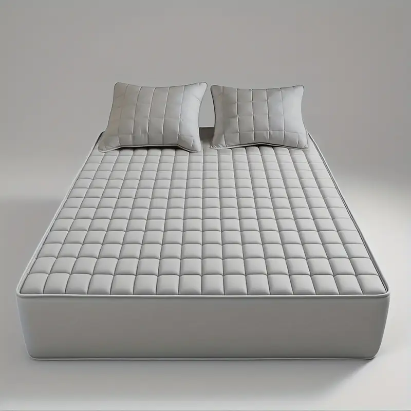 1pc Cooling And Comfortable 100% Waterproof Mattress Protector, All-Season Cooling Breathable Noiseless Mattress Pad Cover, Thickened Quilted Mattress Protector Layered Fitted Sheet, Deep Pocket Up to 15" Without Pillowcase And Pillow