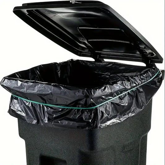 65 gallon plus thickened heavy duty garbage bag, tear resistant, high quality 25/ 50/ 100/ 150 pack black garbage bag, suitable for yard garbage storage, garbage disposal, outdoor camping garbage collection